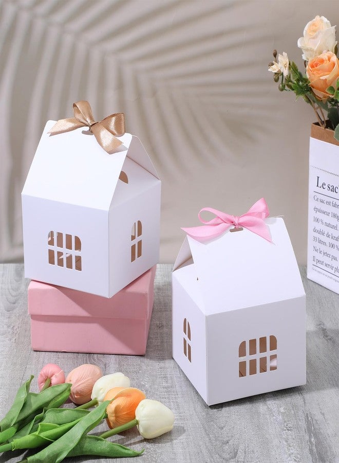 wutfuooo 30Pcs House Shaped Gift Boxes Paper House Boxes with Ribbons for Treats, House Gift Box Treat Boxes for Dessert, Fancy Cookie Boxes for Gift Giving - Image 5